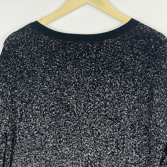 Soma Black Silver Metallic Long Sleeve Duster Cardigan Sweater Womens Large - Picture 5 of 7